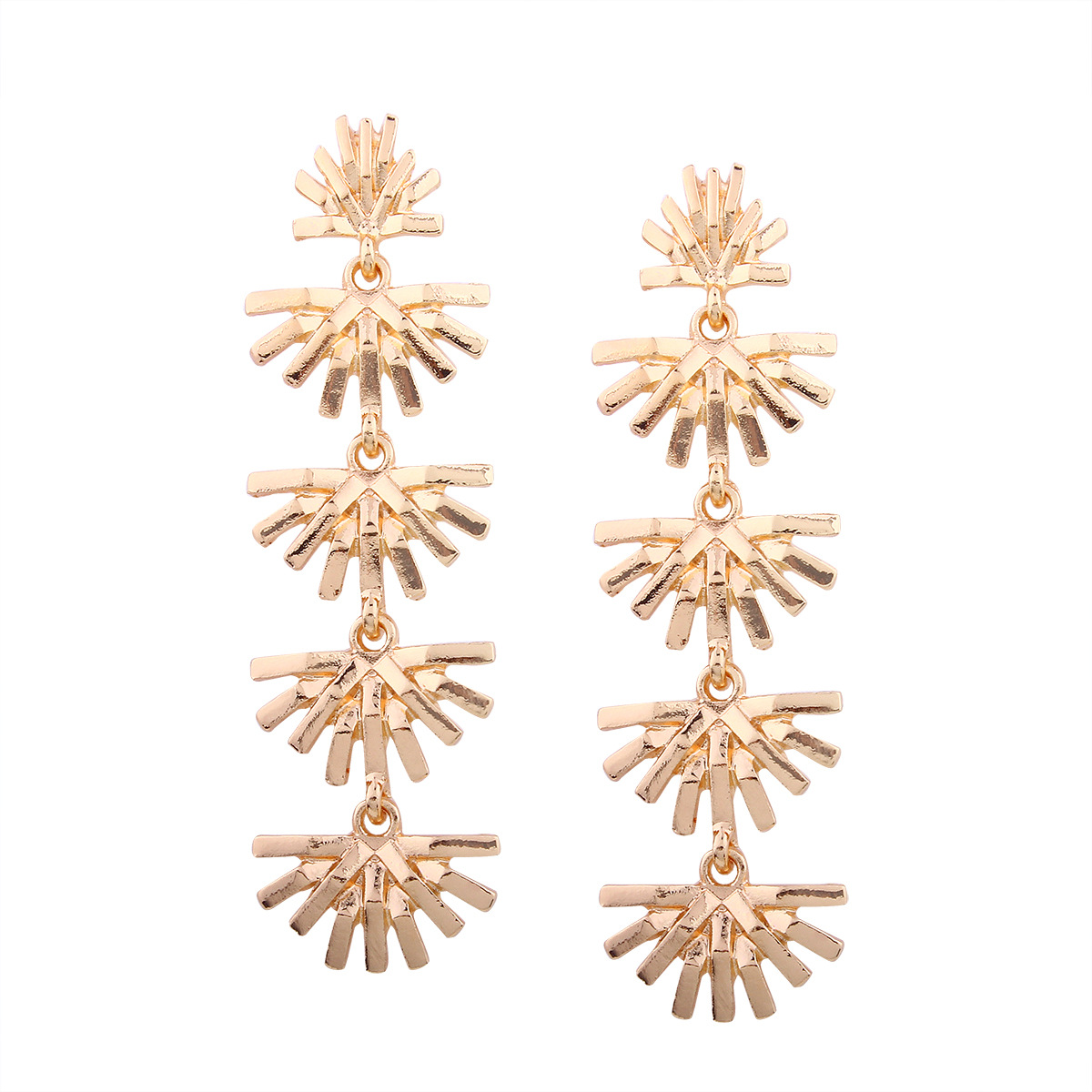 Western Style Fashion Trend Openwork Geometry Long Section Personality Earrings