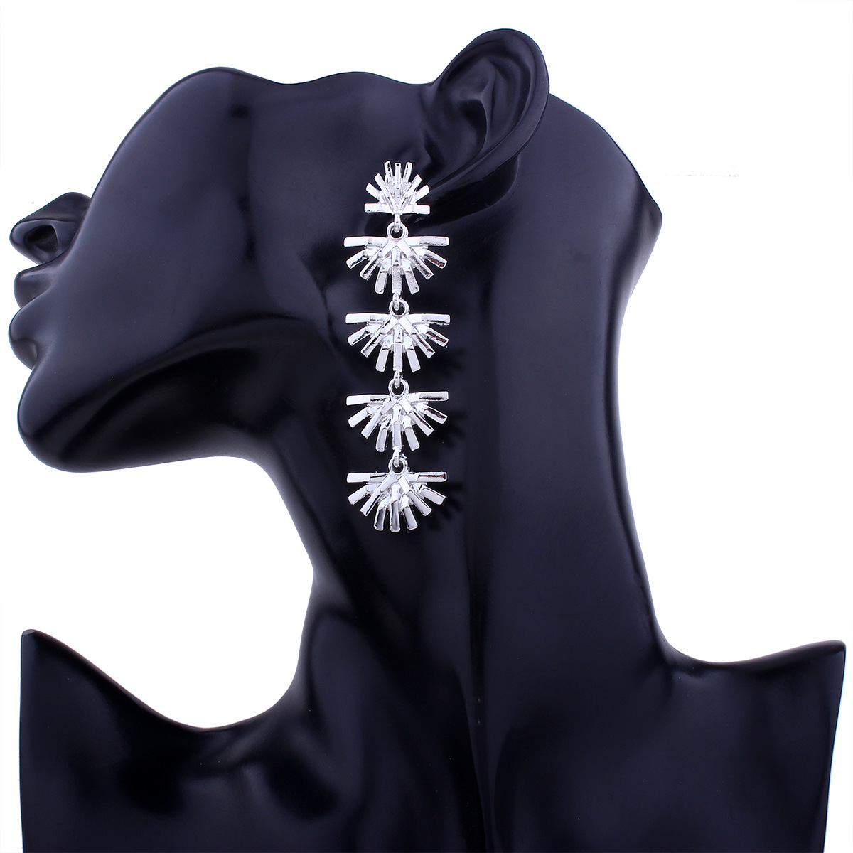 Western Style Fashion Trend Openwork Geometry Long Section Personality Earrings