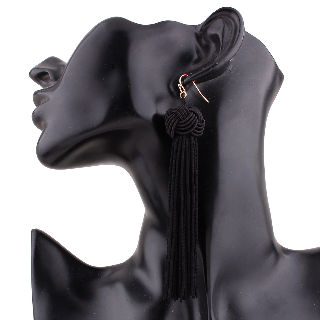 Western Style Ms The New Fashion Manual Weaving Ball Long Section Tassel Earring