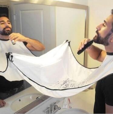 Hair Beard Shave Apron Catcher Cape Facial Trimming Cloth Men Black Whiskers Hair