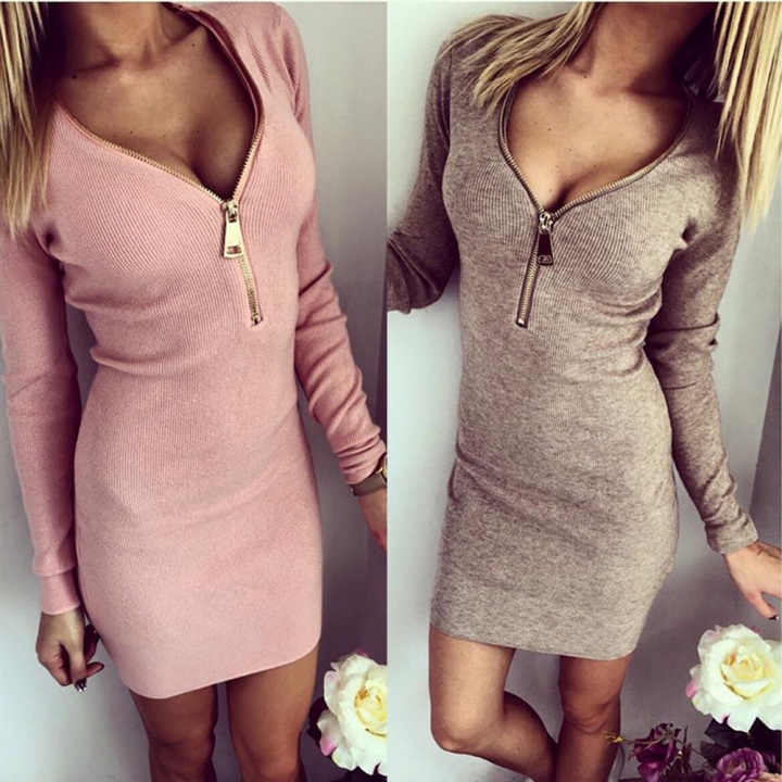 Western Style Fashion Ms Tight Package hip Thread Thoracotomy Keep Warm Dress