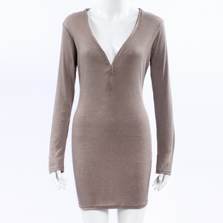 Western Style Fashion Ms Tight Package hip Thread Thoracotomy Keep Warm Dress