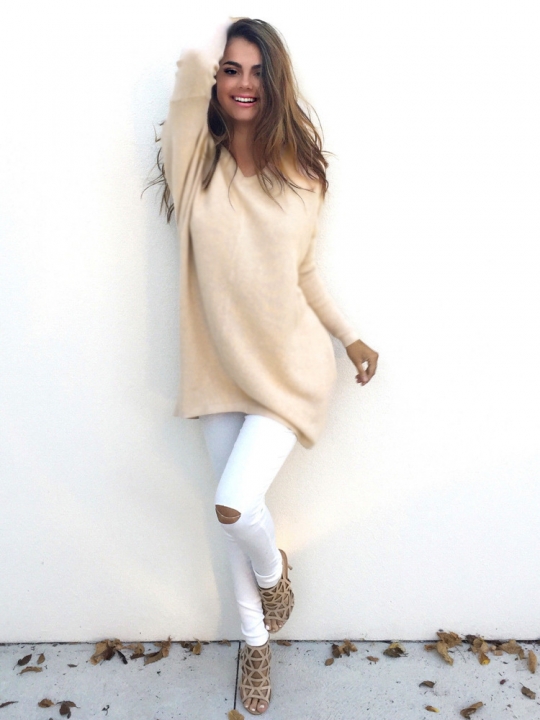 Western Style Ms Fashion Fall And Winter Clothes V Collar Long Sleeves Women Sweater