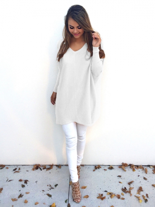 Western Style Ms Fashion Fall And Winter Clothes V Collar Long Sleeves Women Sweater