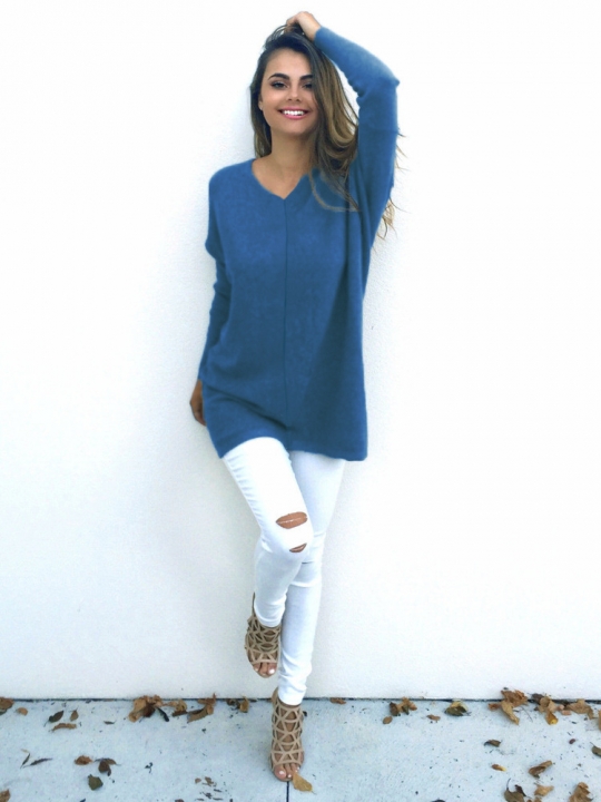 Western Style Ms Fashion Fall And Winter Clothes V Collar Long Sleeves Women Sweater