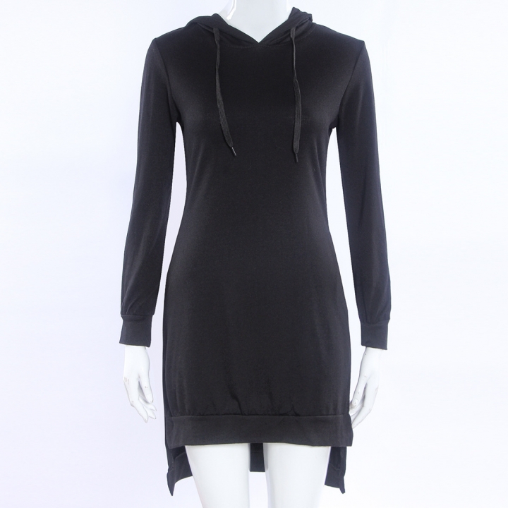 Western Style Ms Fashion irregular Hooded Long Sleeves Dress Sweater