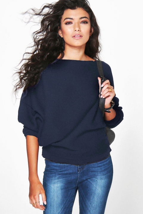 Western Style Ms Personality Autumn And Winter Fashion Loose Bat Sleeve knitting Sweater