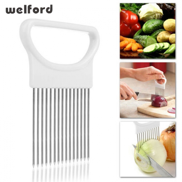 Cut Onion Holder Fork Stainless Steel Plastic Vegetable Slicer Tomato Cutter Metal Meat Needle  Kitchen Restaurant Supplies