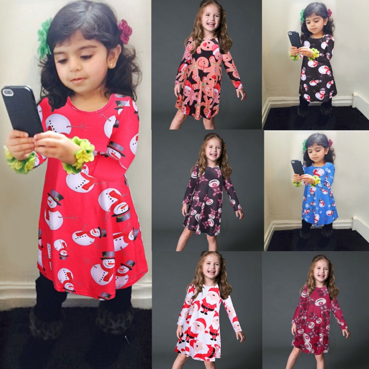 Western Style Ms Fashion The New Santa Claus Children's Wear Girls dress