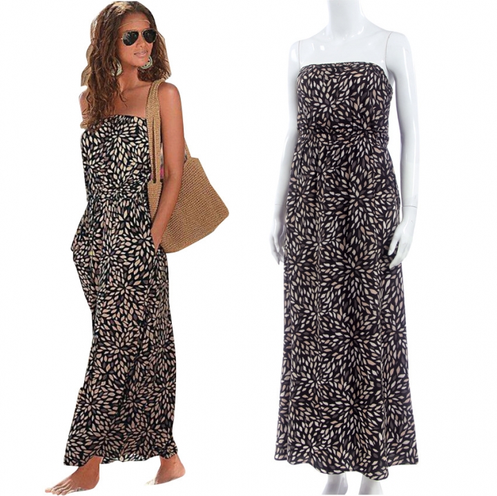 Western Style Ms High quality Summer Fashion Tube top Printing Sexy Mini Personality Dress