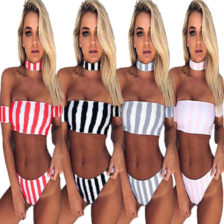 Western Style Ms Fashion Sexy Stripe Bikini Sexy Personality Swimsuit