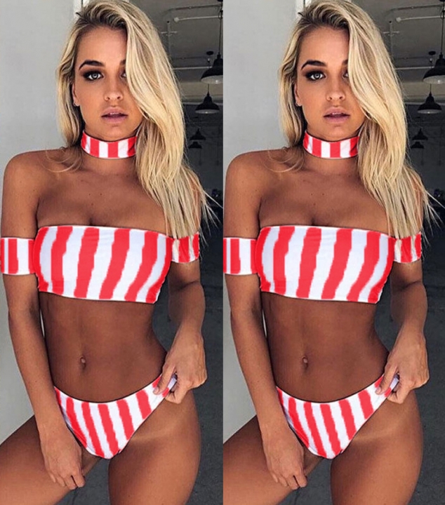 Western Style Ms Fashion Sexy Stripe Bikini Sexy Personality Swimsuit
