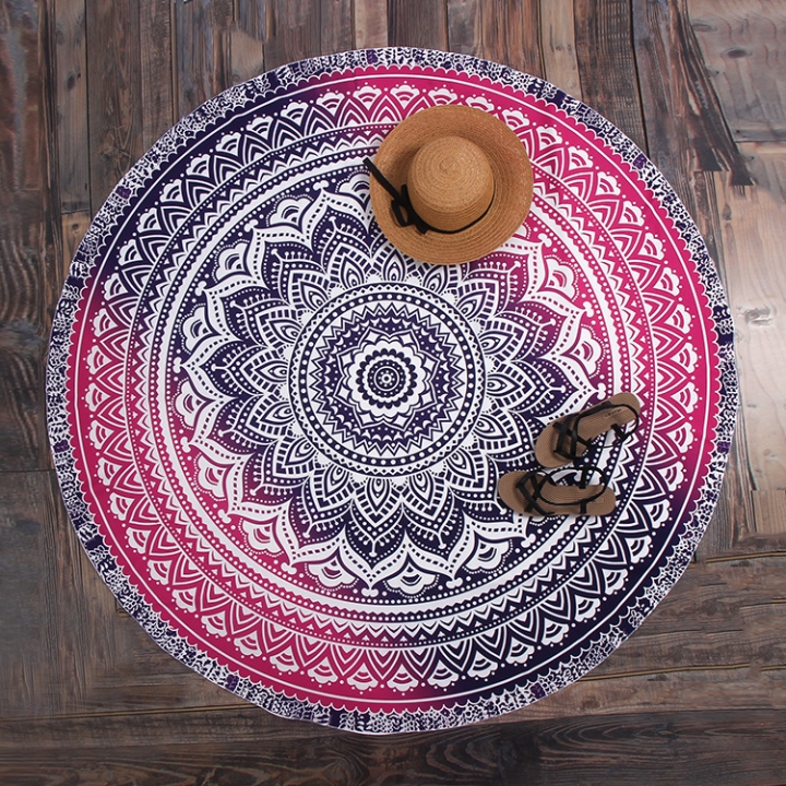 Western Style Fashion Totem Printing Round Beach towel Shawl Wrap the Chest Scarf