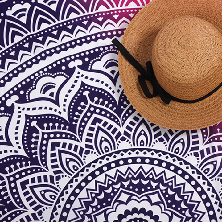 Western Style Fashion Totem Printing Round Beach towel Shawl Wrap the Chest Scarf