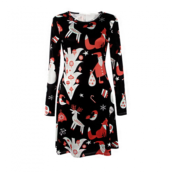 Western Style Ms Fashion Christmas Tree Old Man Lucky Star Snowman Personality Dress
