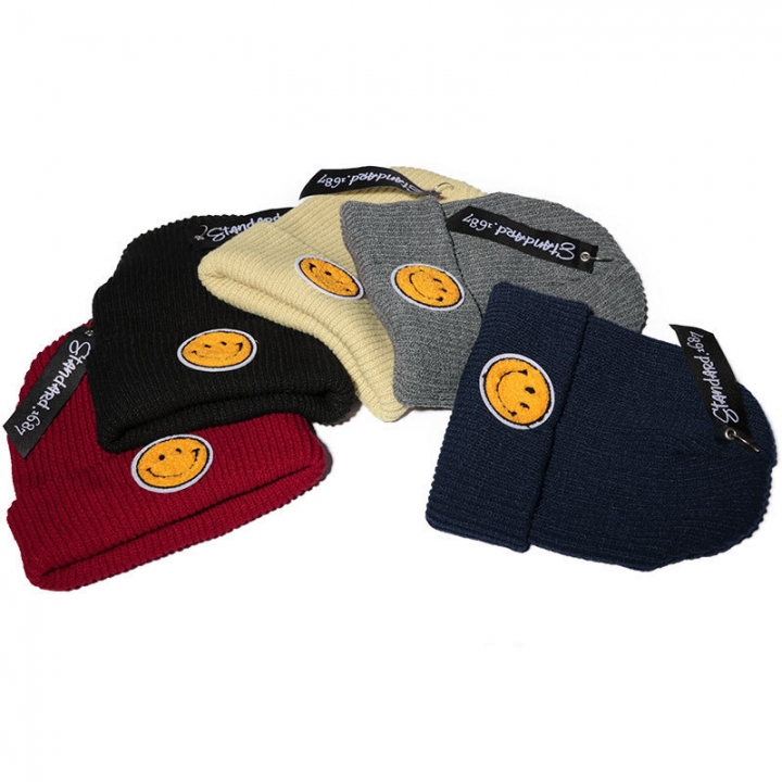 Autumn And winter Student Trend Knitting Plus Cashmere Wild Wool Cap Keep Warm tab Casual Hat