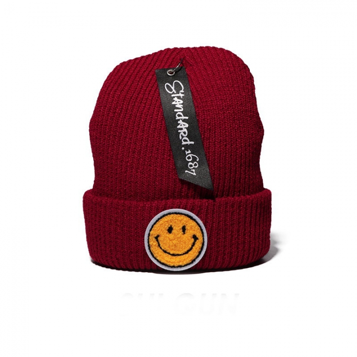 Autumn And winter Student Trend Knitting Plus Cashmere Wild Wool Cap Keep Warm tab Casual Hat