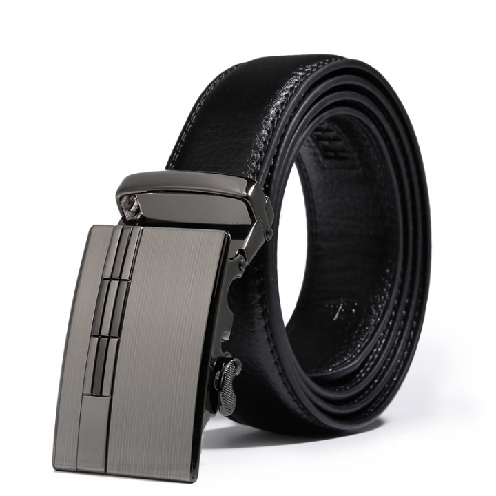 Men Personality Fashion Automatic Buckle Belt Trend Genuine Leather Business Belt