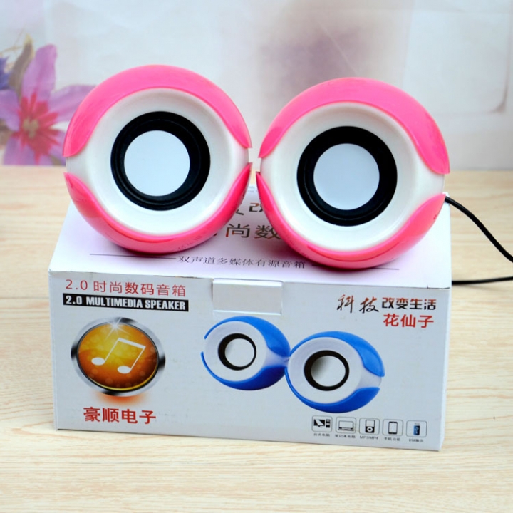 Fashion Notebook Mini Speakers USB Computer Speakers Circular Small Stereo