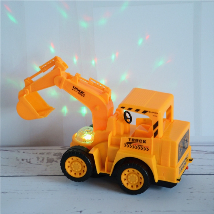 Electric Excavator Model Puzzle Toy Electric Colorful light Engineering Vehicle