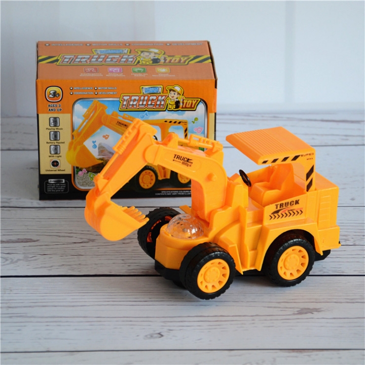 Electric Excavator Model Puzzle Toy Electric Colorful light Engineering Vehicle