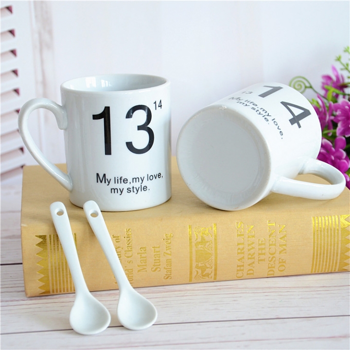 Coffee Cup 13 14 Lovers Ceramics Pair of Cups Set Milk cup Drinking Cup