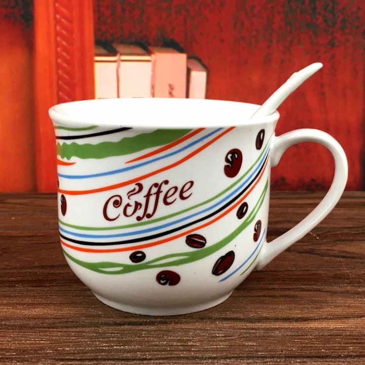 Creativity Small Fresh Ceramics Coffee Mug Fashion With Spoon Milk Cup