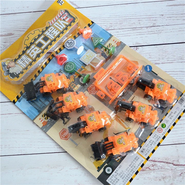 Pull Back Engineering Vehicle Child Puzzle Toy Car Set