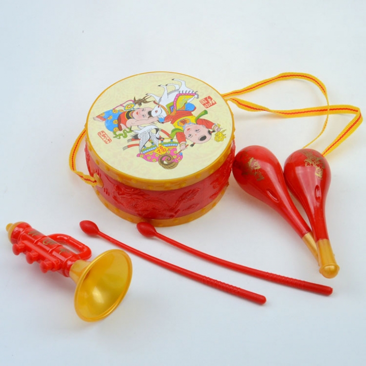 Baby Rattle Package Auspicious Rattle Newborn Young Children Baby Set Lucky Drum
