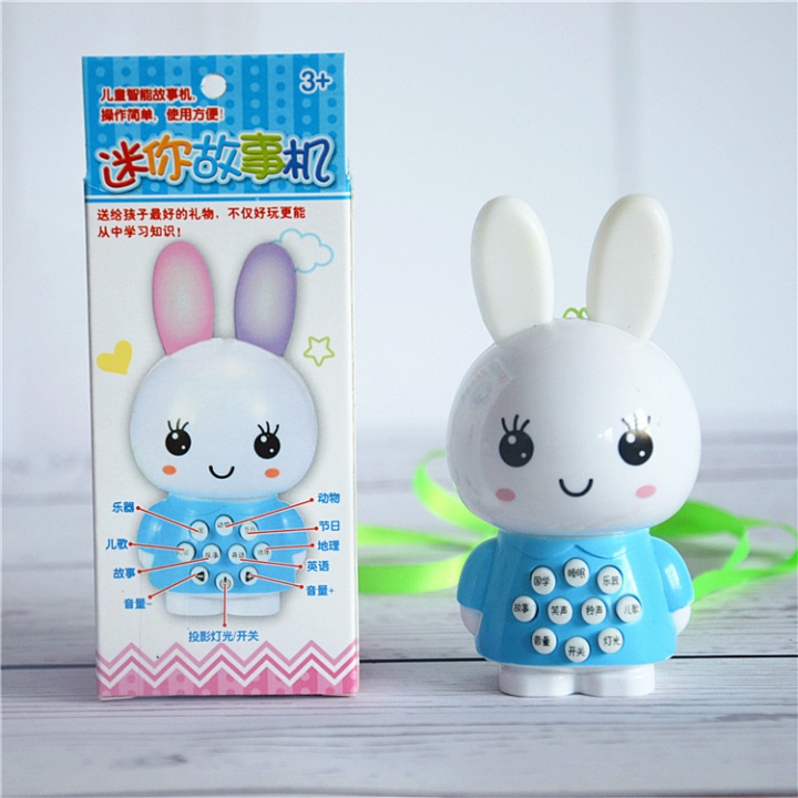 Mini Soft Ear Rabbit Music Story Machine Baby Leaning Machine Glowing Child Toy
