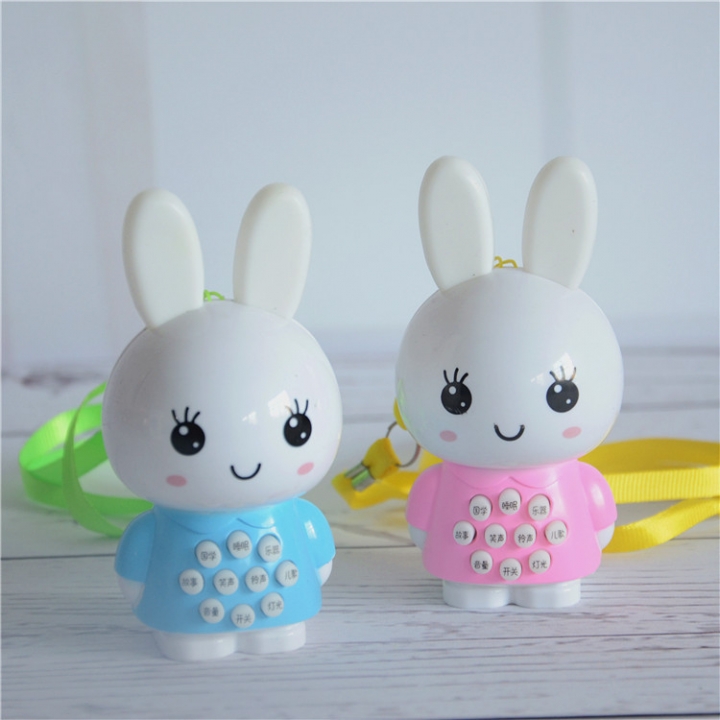 Mini Soft Ear Rabbit Music Story Machine Baby Leaning Machine Glowing Child Toy