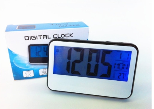 Voice Control Perpetual Calendar Clock big Screen induction Temperature Digital Display Alarm Clock