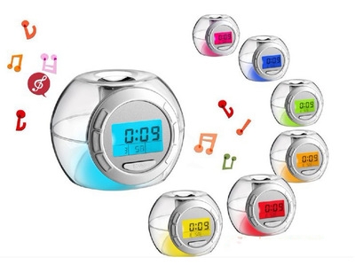 Creativity LCD Colorful Discoloration Alarm Clock Sound Electronic Perpetual Calendar Digital Clock