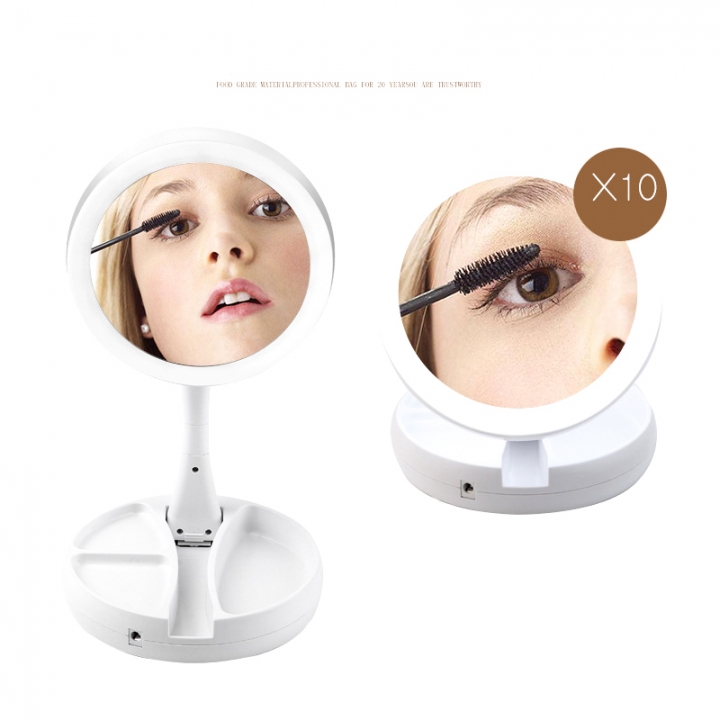 My FoldAway Multifunction Cosmetic Mirror Chargeable Table Lamp Double Mirror