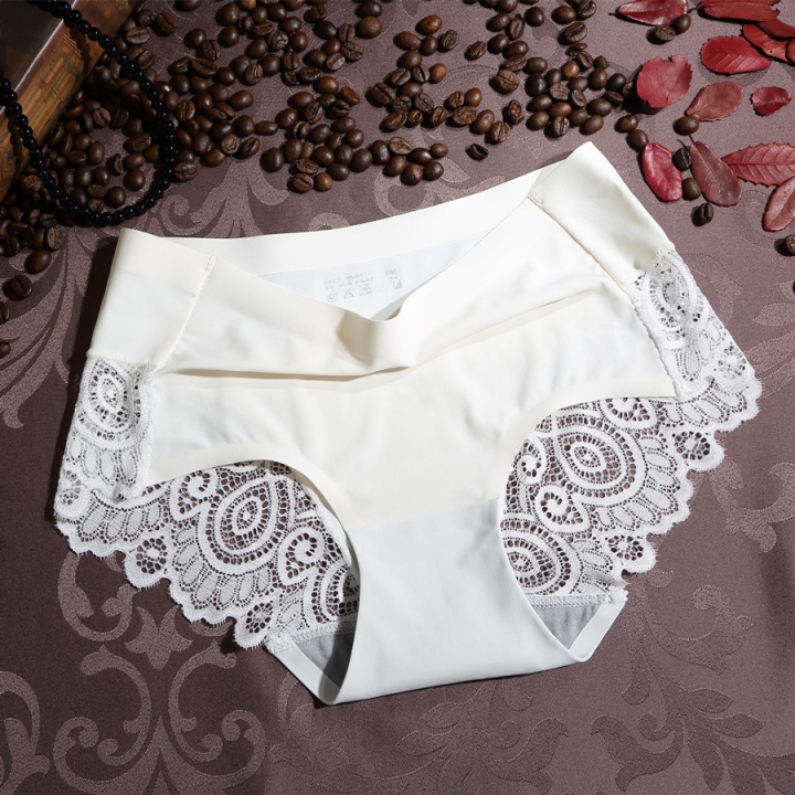 Ms Lace Lce Silk No Trace Underwear Seamless Ice Silk Breathable No Trace Underwear