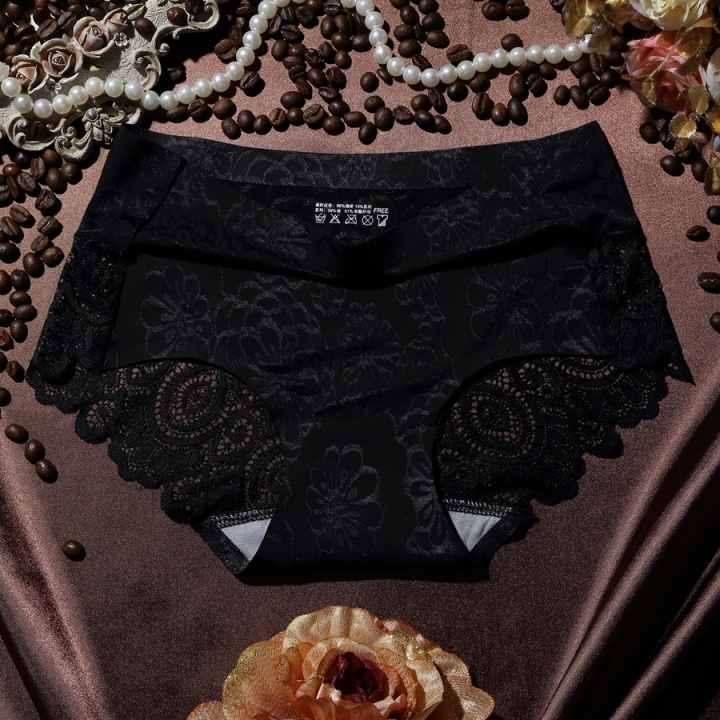 Ms Lace Lce Silk No Trace Underwear Seamless Ice Silk Breathable No Trace Underwear