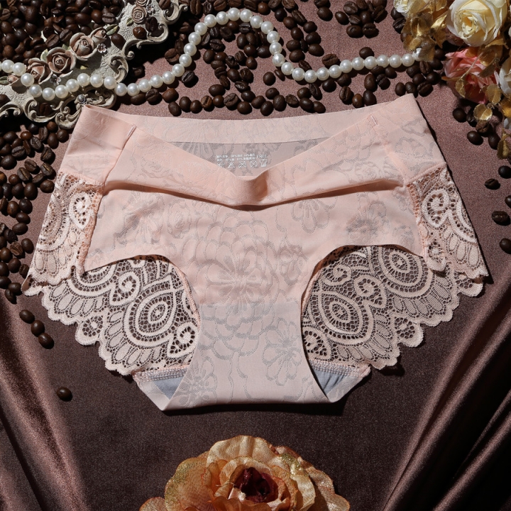 Ms Lace Lce Silk No Trace Underwear Seamless Ice Silk Breathable No Trace Underwear