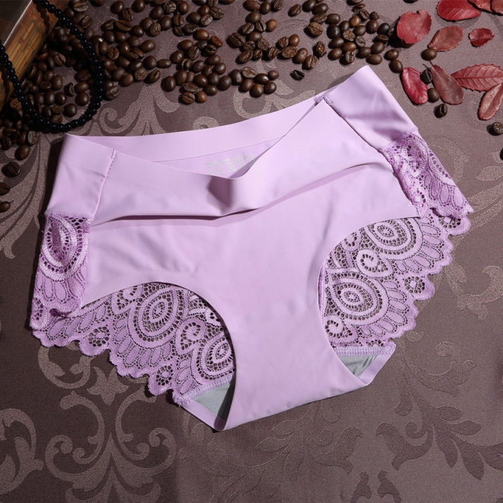 Ms Lace Lce Silk No Trace Underwear Seamless Ice Silk Breathable No Trace Underwear