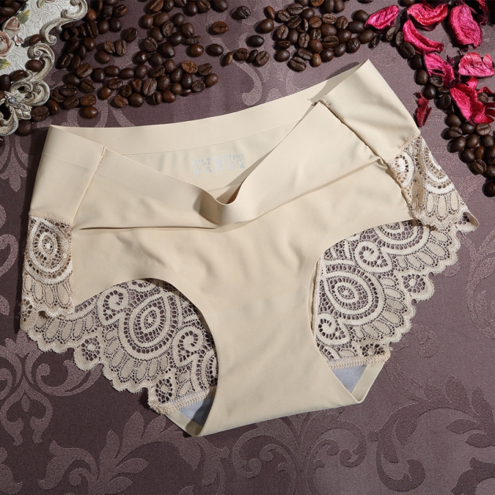 Ms Lace Lce Silk No Trace Underwear Seamless Ice Silk Breathable No Trace Underwear