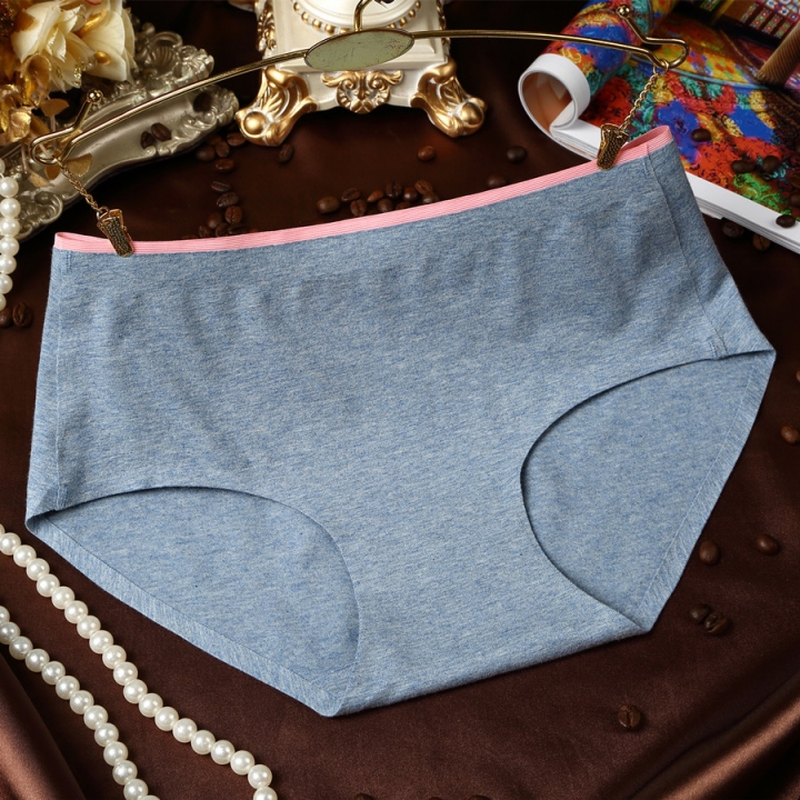 Cotton Middle Waist One Piece No Trace Underwear Ms Colored Cotton Fabrics Briefs Underwear
