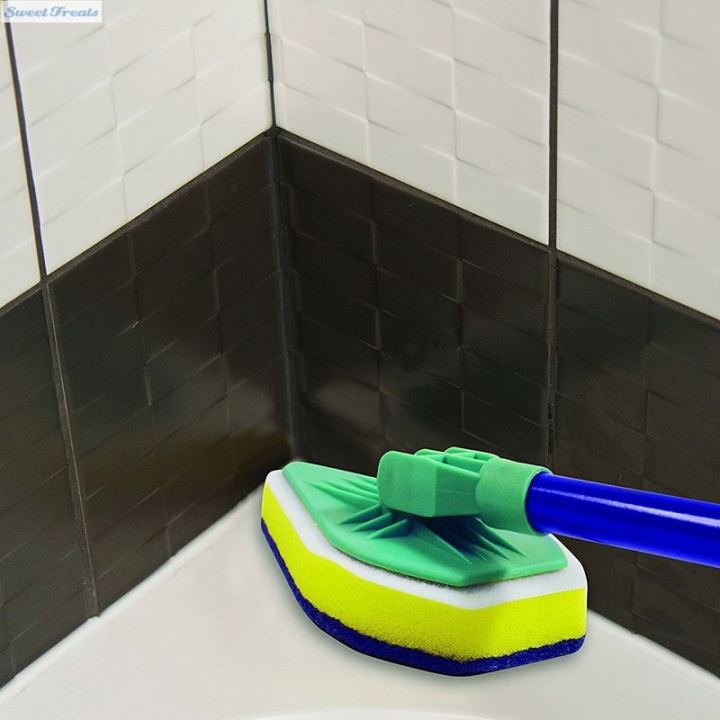 Clean Reach Deluxe Power Scrubber Bathtub Cleaner and Kitchen Brush with Handle