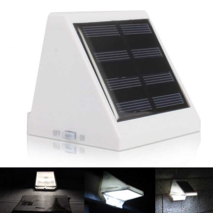 Outdoor Waterproof Solar Energy Fence lights Villa Fence Solar Energy wall Lamp 4LED Triangle Light