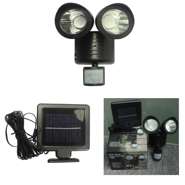 Solar light Household Human Body Induction Double Spotlights 22 LED Solar Energy Street light