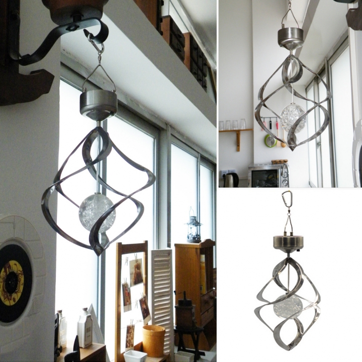 Household Solar Energy Wind Bell light Garden Decorative Wind Turn lights Colorful Diamond light