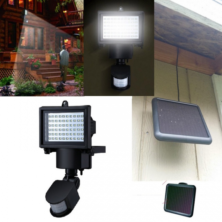Household Solar light infrared Human Sensing Patio Aisle lights 60LED Patch Spotlights