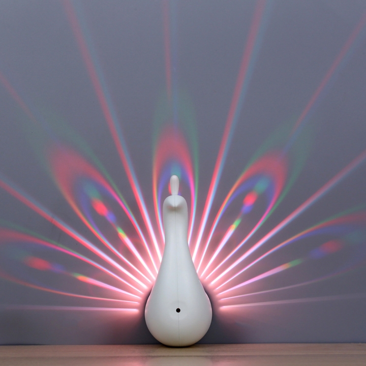 Creativity Peacock Projection lamp Colorful Remote Control Household USB Night light led Wall Lamp