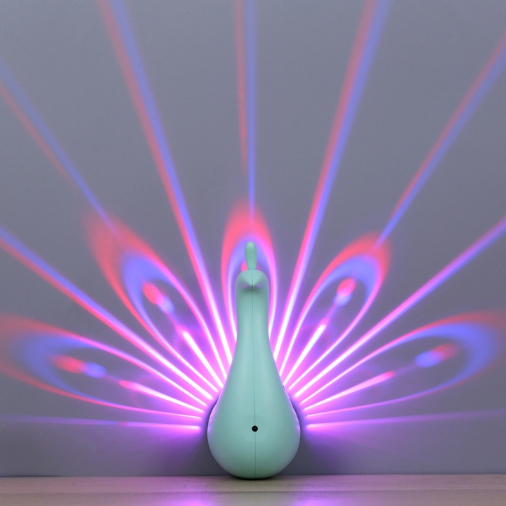 Creativity Peacock Projection lamp Colorful Remote Control Household USB Night light led Wall Lamp