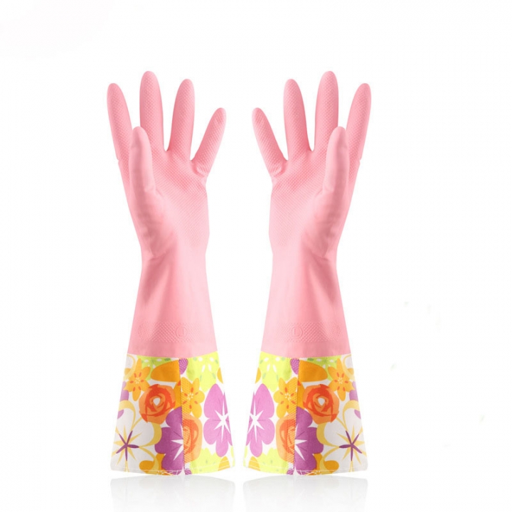 Keep Warm Plus Velvet Thicken Rubber Gloves do The Washing up Rubber Wide Mouth Sleeves Gloves