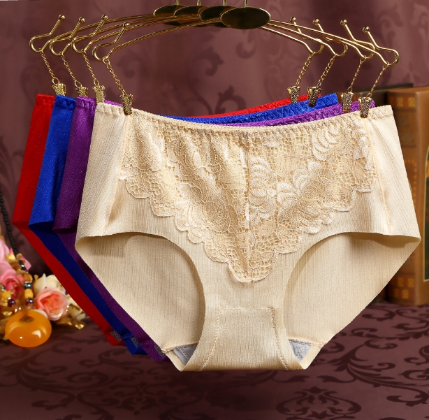 The New Brushed Lace Ms Triangular Underwear Middle Waist No Trace Women's Underwear