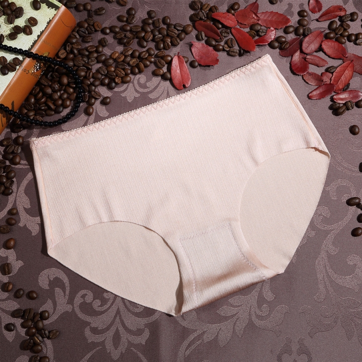 Ms Brushed No Trace Underwear Middle Waist One Piece Women's Sexy Hips Underwear